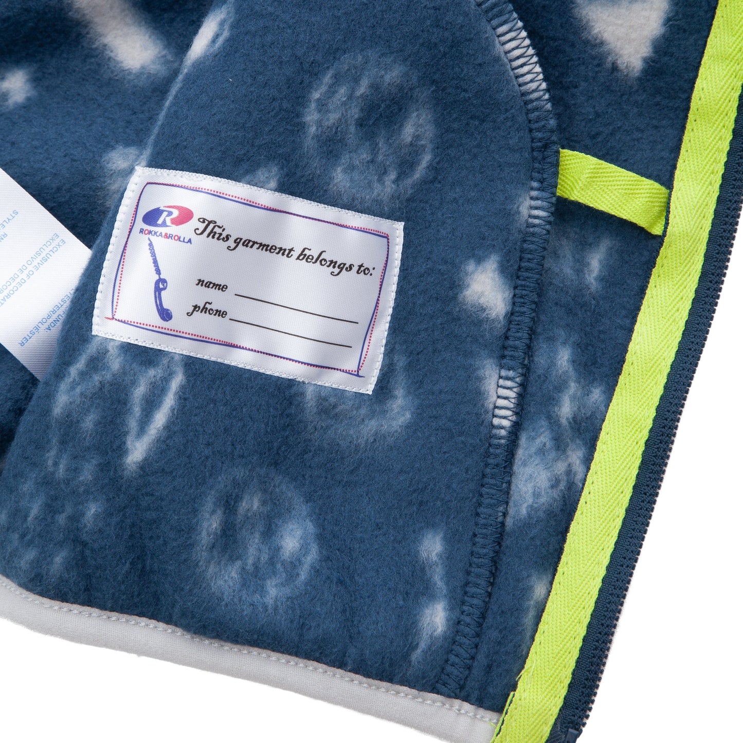 Toddler Fleece Jacket with Stand-Up Collar - Navy Rocket Baby & Toddler Outerwear Rokka&Rolla