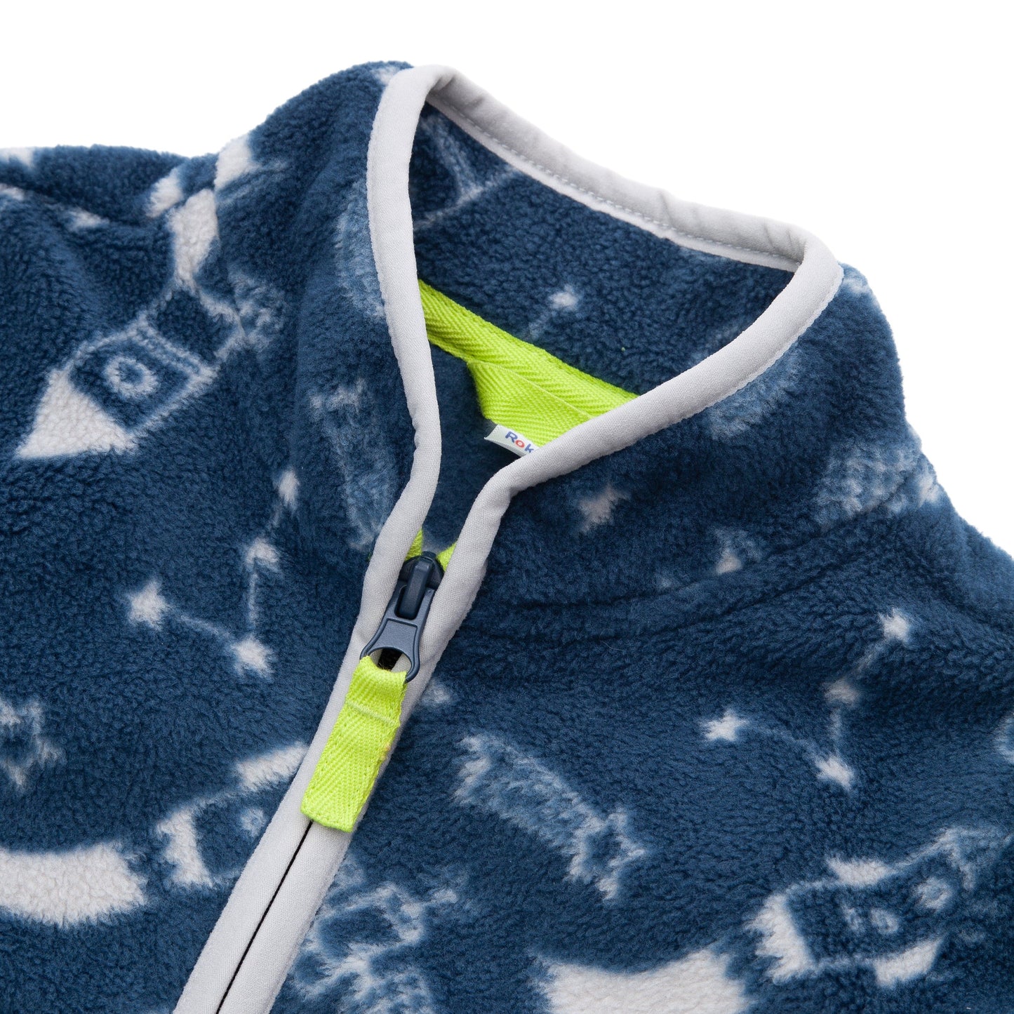 Toddler Fleece Jacket with Stand-Up Collar - Navy Rocket Baby & Toddler Outerwear Rokka&Rolla