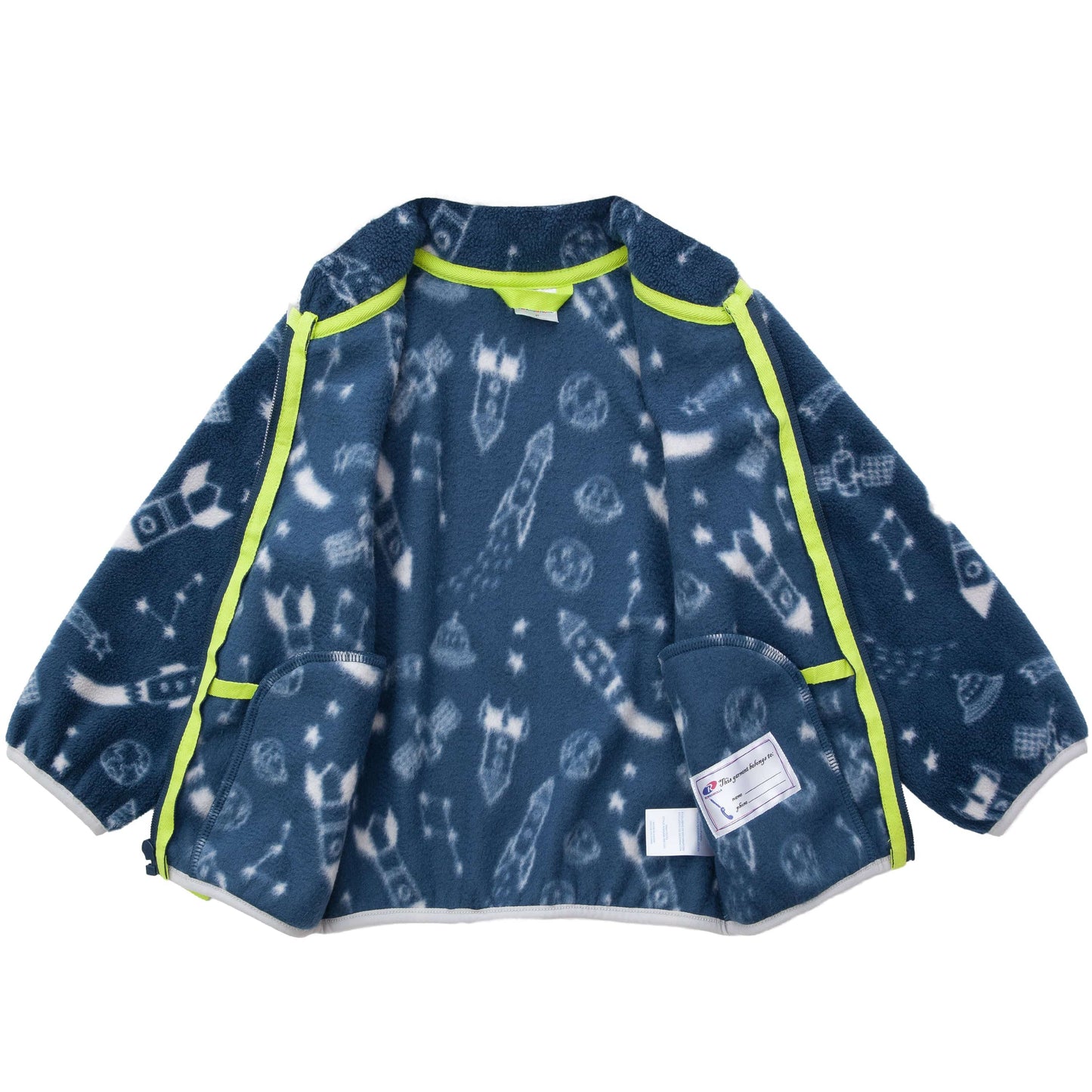 Toddler Fleece Jacket with Stand-Up Collar - Navy Rocket Baby & Toddler Outerwear Rokka&Rolla