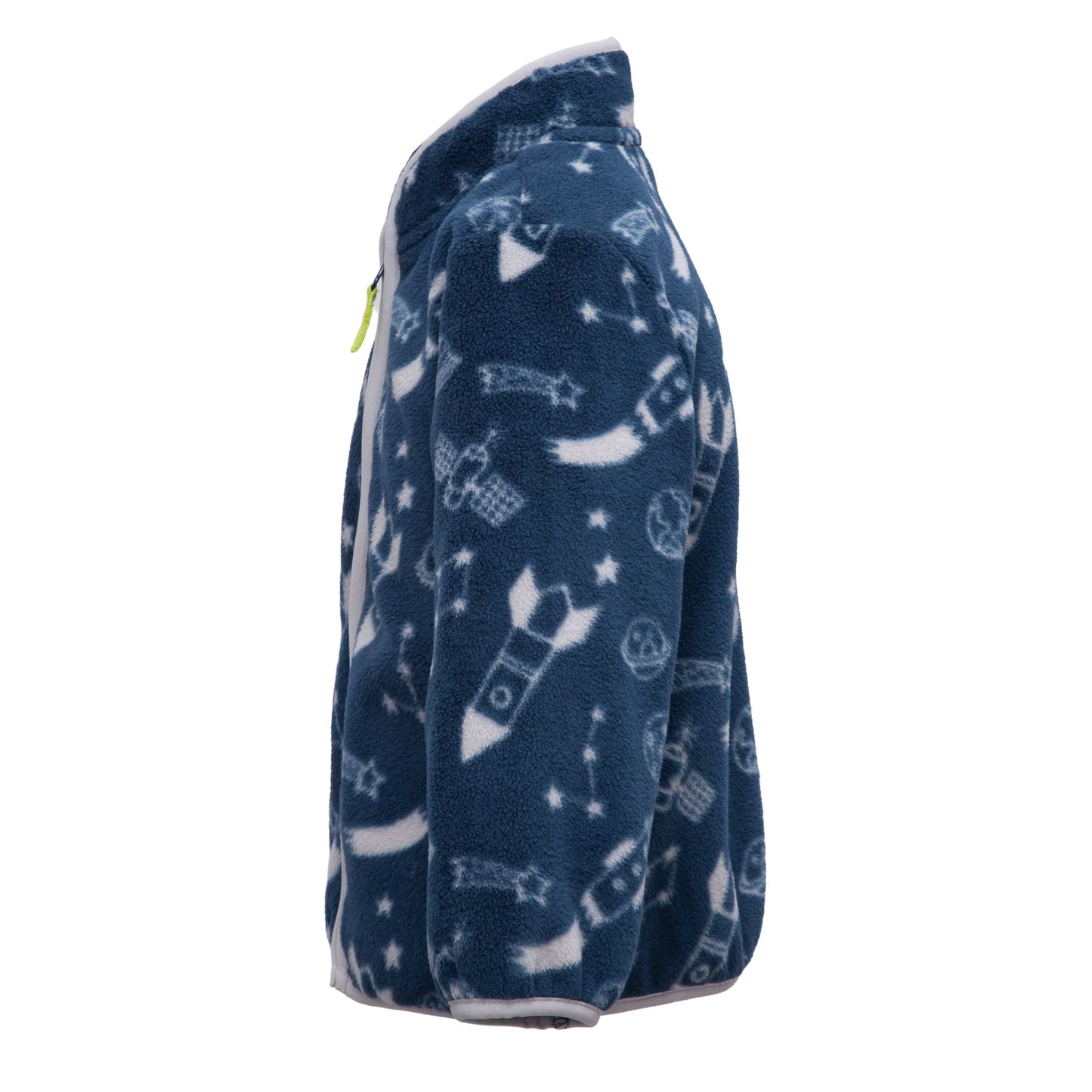 Toddler Fleece Jacket with Stand-Up Collar - Navy Rocket Baby & Toddler Outerwear Rokka&Rolla