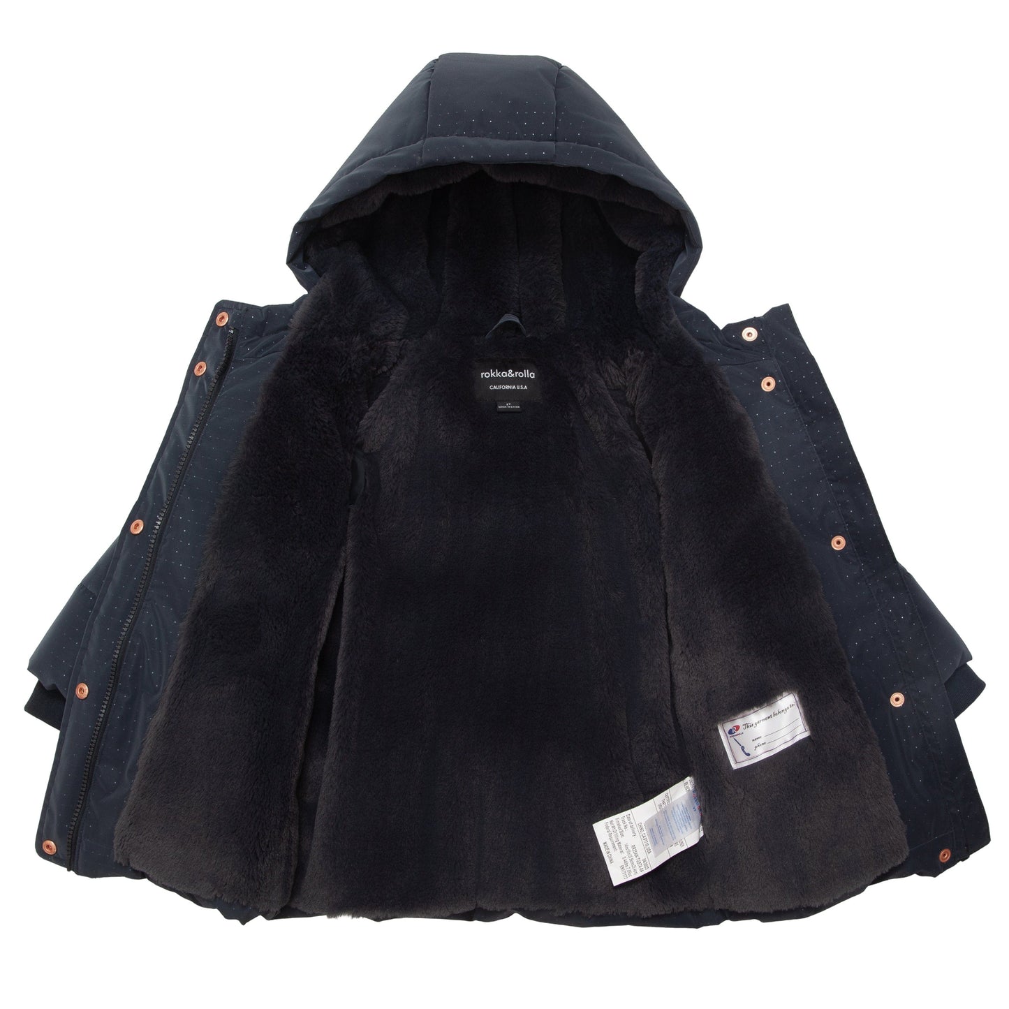 Toddler Girls' Soft Faux Mini-Fur Lined Puffer Jacket Winter Coat Rokka&Rolla
