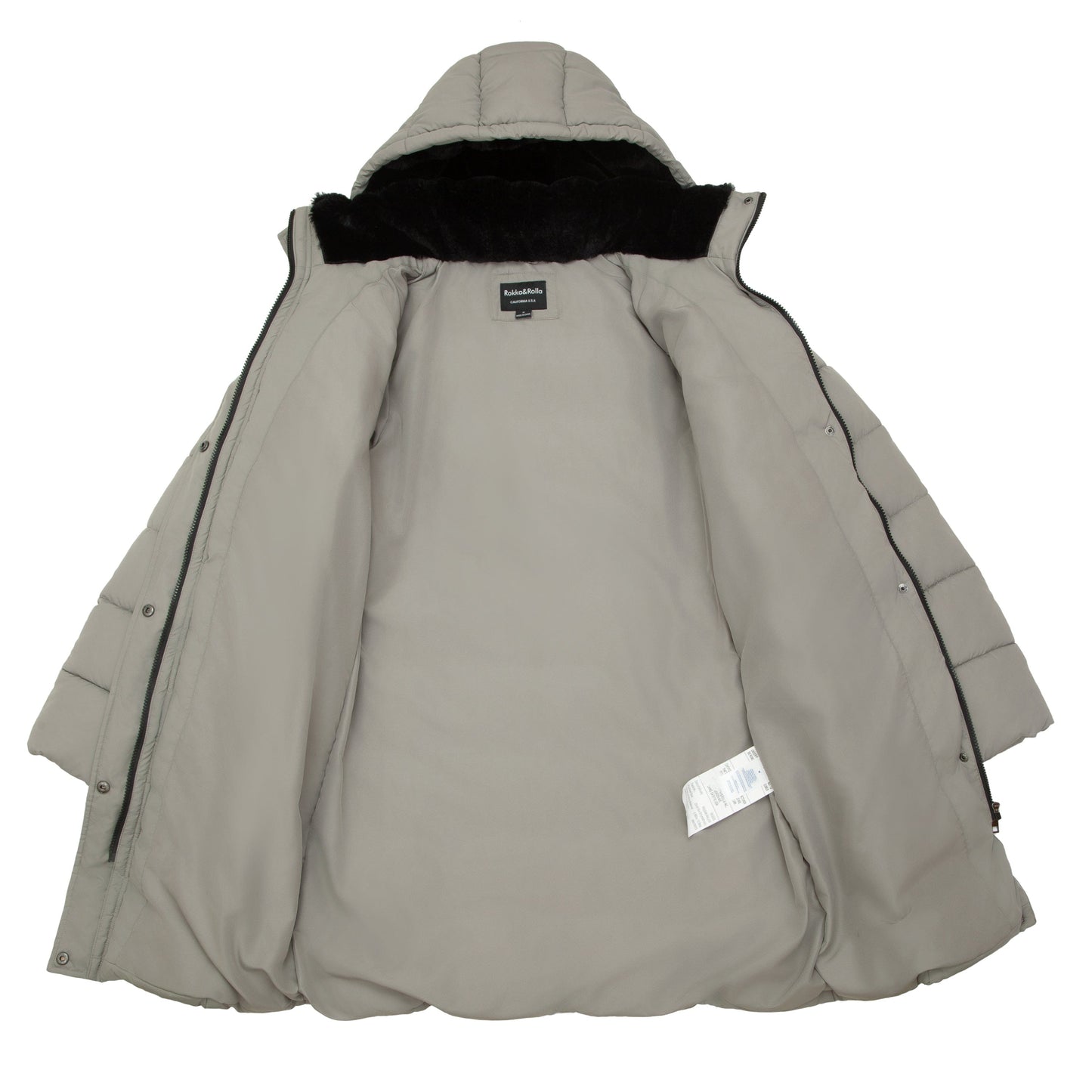 Women's Hooded Winter Long Coat Water Resistant Puffer Jacket Insulated Full Length Warm Outerwear - Stone Coats & Jackets Rokka&Rolla