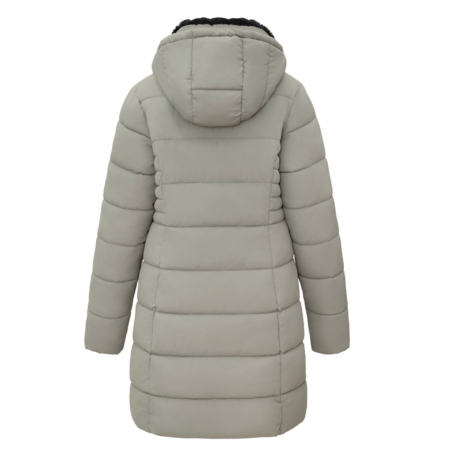 Women's Hooded Winter Long Coat Water Resistant Puffer Jacket Insulated Full Length Warm Outerwear - Stone Coats & Jackets Rokka&Rolla