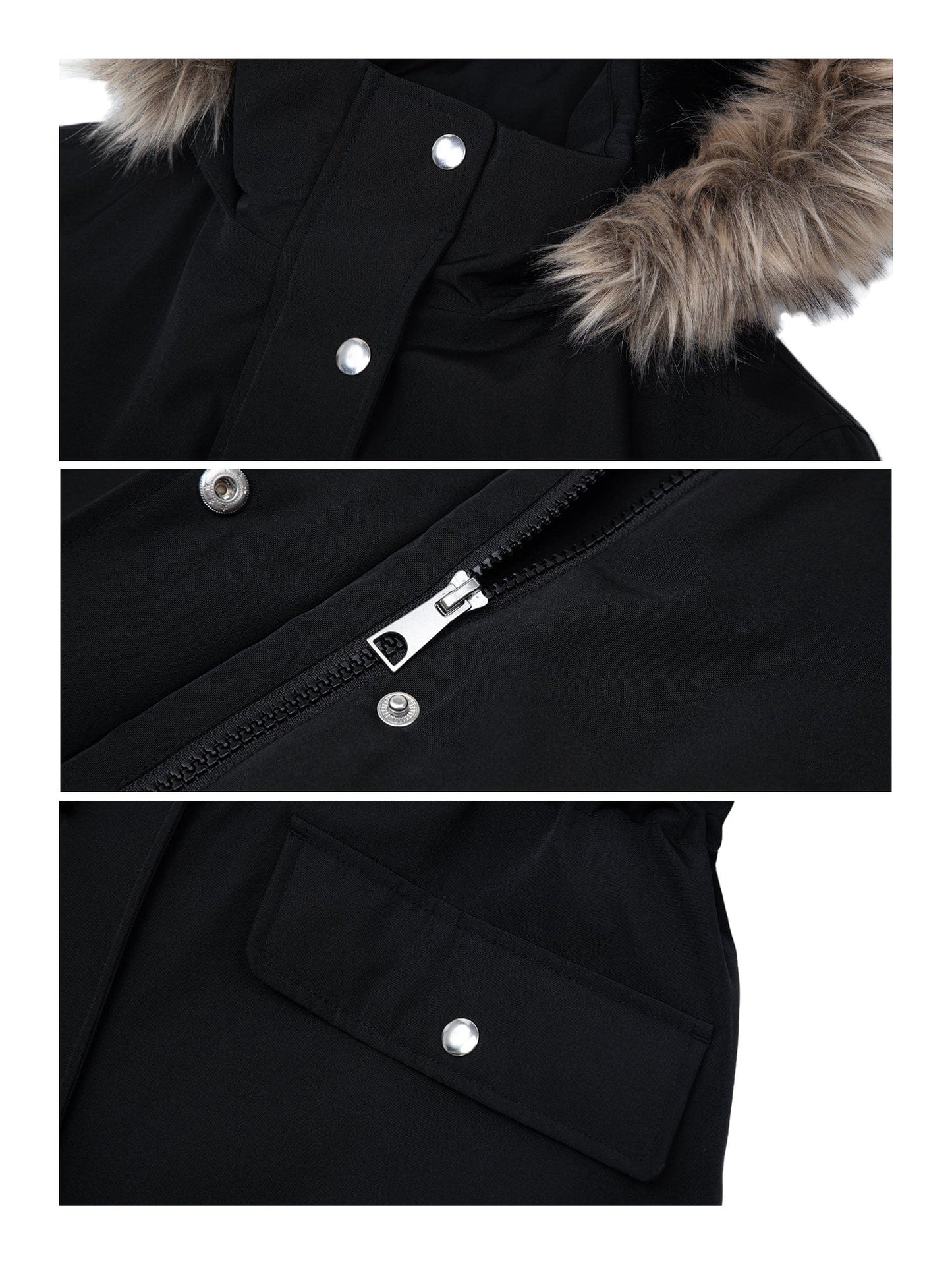 Women's Lightweight Parka Jacket with Faux Fur Hood Coats & Jackets Rokka & Rolla