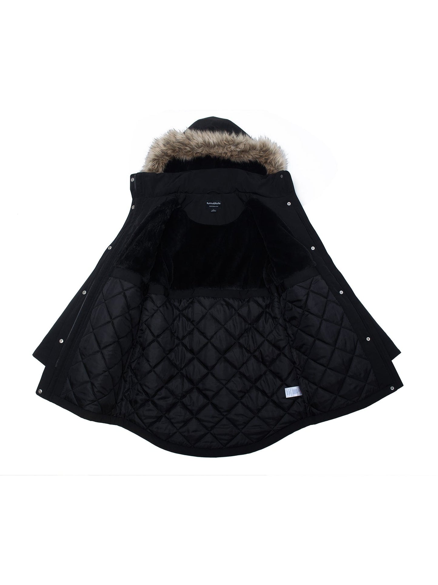 Women's Lightweight Parka Jacket with Faux Fur Hood Coats & Jackets Rokka & Rolla