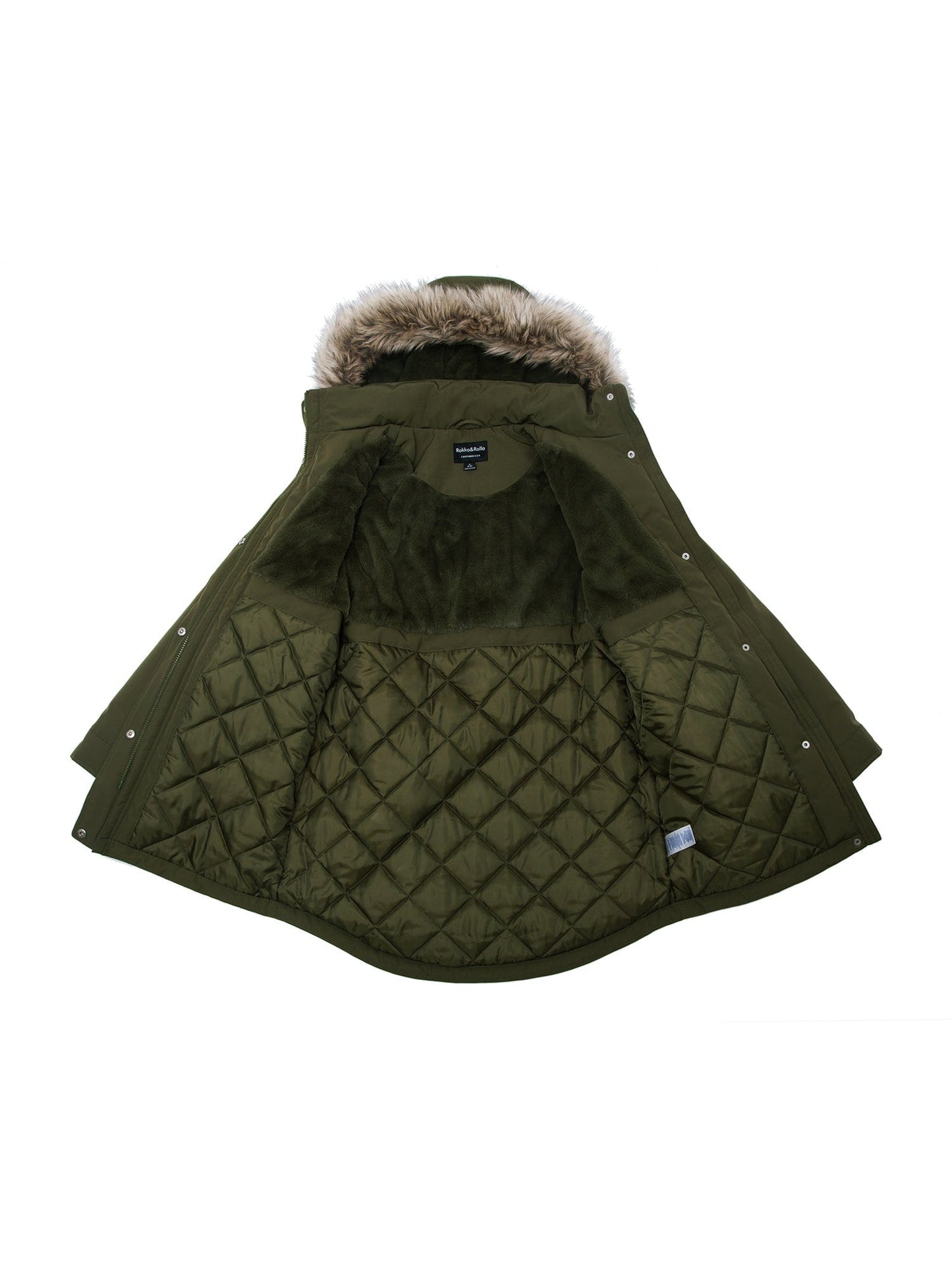 Women's Lightweight Parka Jacket with Faux Fur Hood Coats & Jackets Rokka & Rolla