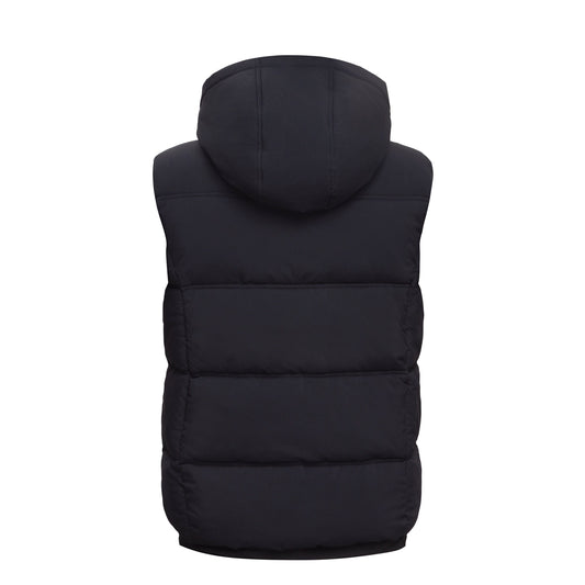 Women's Puffer Hooded Quilted Sleeveless Jacket Insulated Vest -Black Coats & Jackets Rokka&Rolla