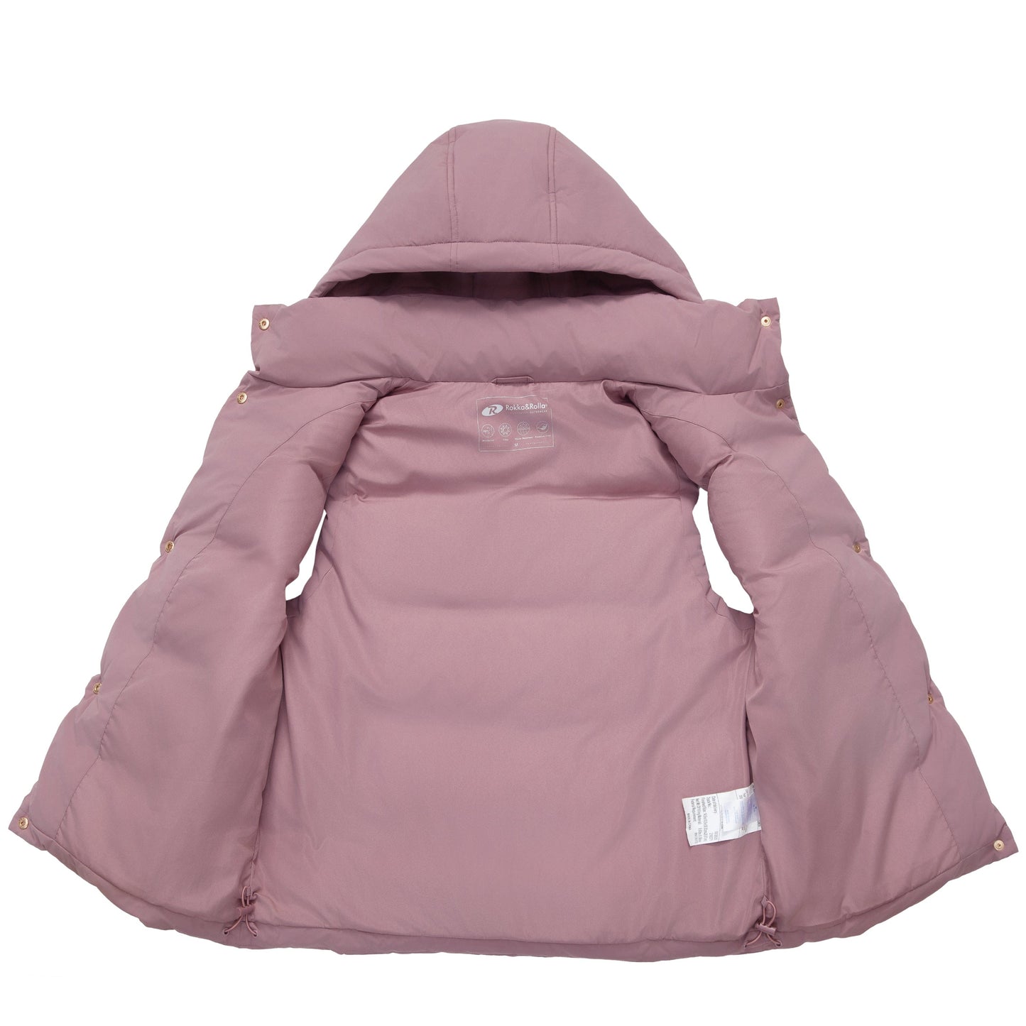 Women's Puffer Hooded Quilted Sleeveless Jacket Insulated Vest - Mauve Coats & Jackets Rokka&Rolla