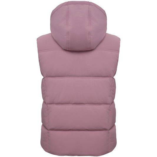 Women's Puffer Hooded Quilted Sleeveless Jacket Insulated Vest - Mauve Coats & Jackets Rokka&Rolla
