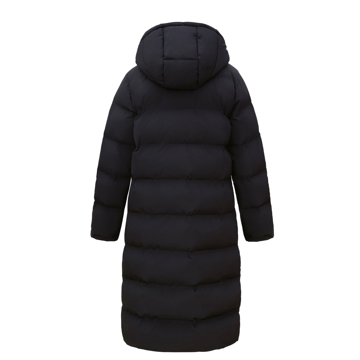Women's Puffer Jacket Long Padded Coat Two Way Zipper Knee Length Warm Outerwear - Black Coats & Jackets Rokka&Rolla