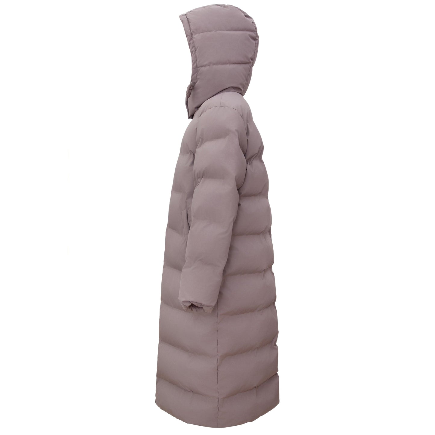 Women's Puffer Jacket Long Padded Coat Two Way Zipper Knee Length Warm Outerwear - Stone Coats & Jackets Rokka&Rolla