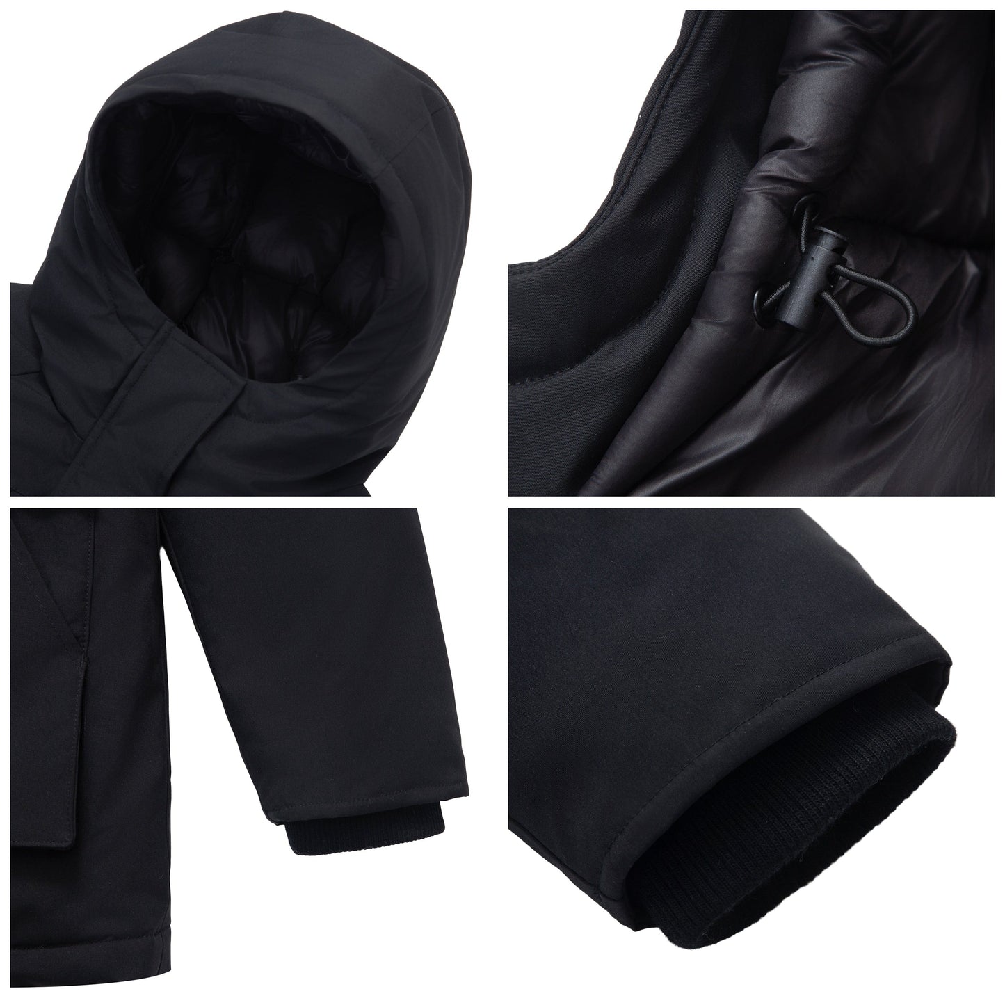 Women's Quilted Jacket Long Line Hip Length Insulated Outerwear - Black Coats & Jackets Rokka&Rolla