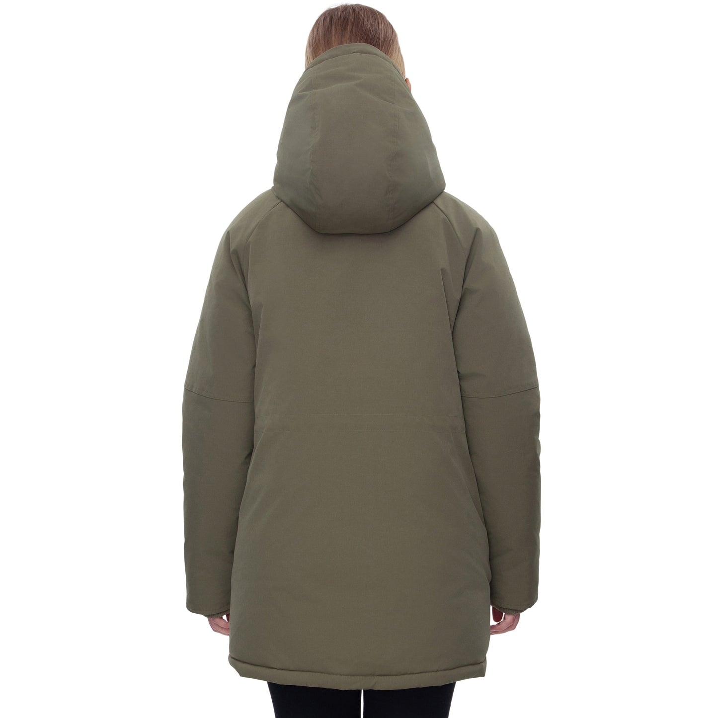 Women's Quilted Jacket Long Line Hip Length Insulated Outerwear - Olive Coats & Jackets Rokka&Rolla