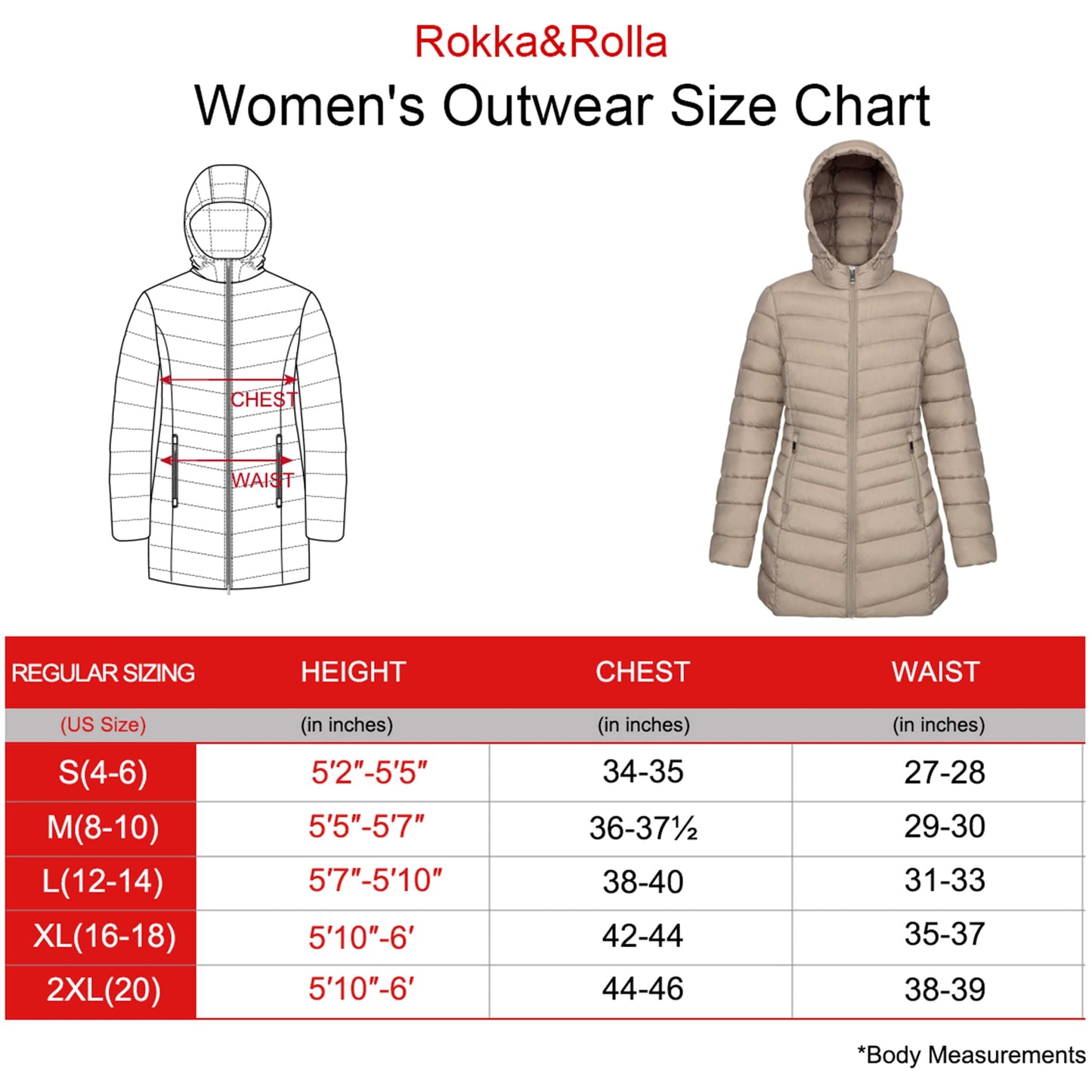 Women's Ultra Light Packable Long Puffer Jacket Coats & Jackets Rokka & Rolla
