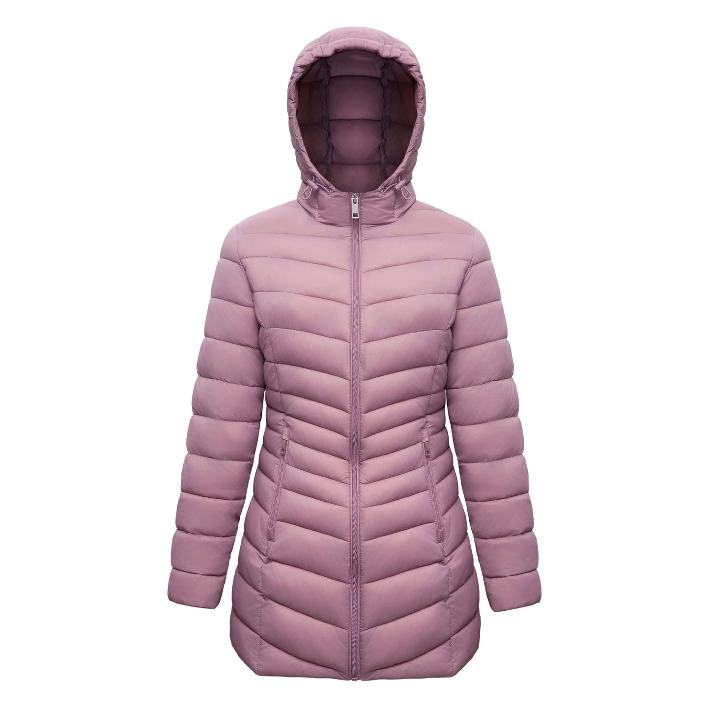 Women's Ultra Light Packable Long Puffer Jacket Coats & Jackets S (4-6) / Mauve Rokka & Rolla