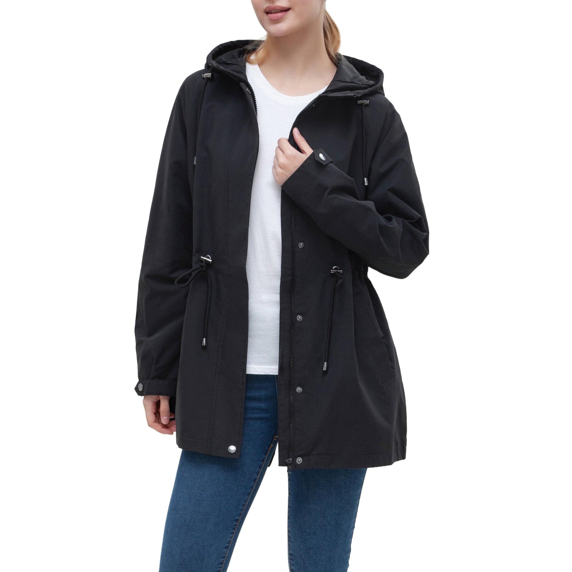 Women's Water-Resistant Anorak Hooded Rain Jacket Trench Coat Coats & Jackets Rokka & Rolla