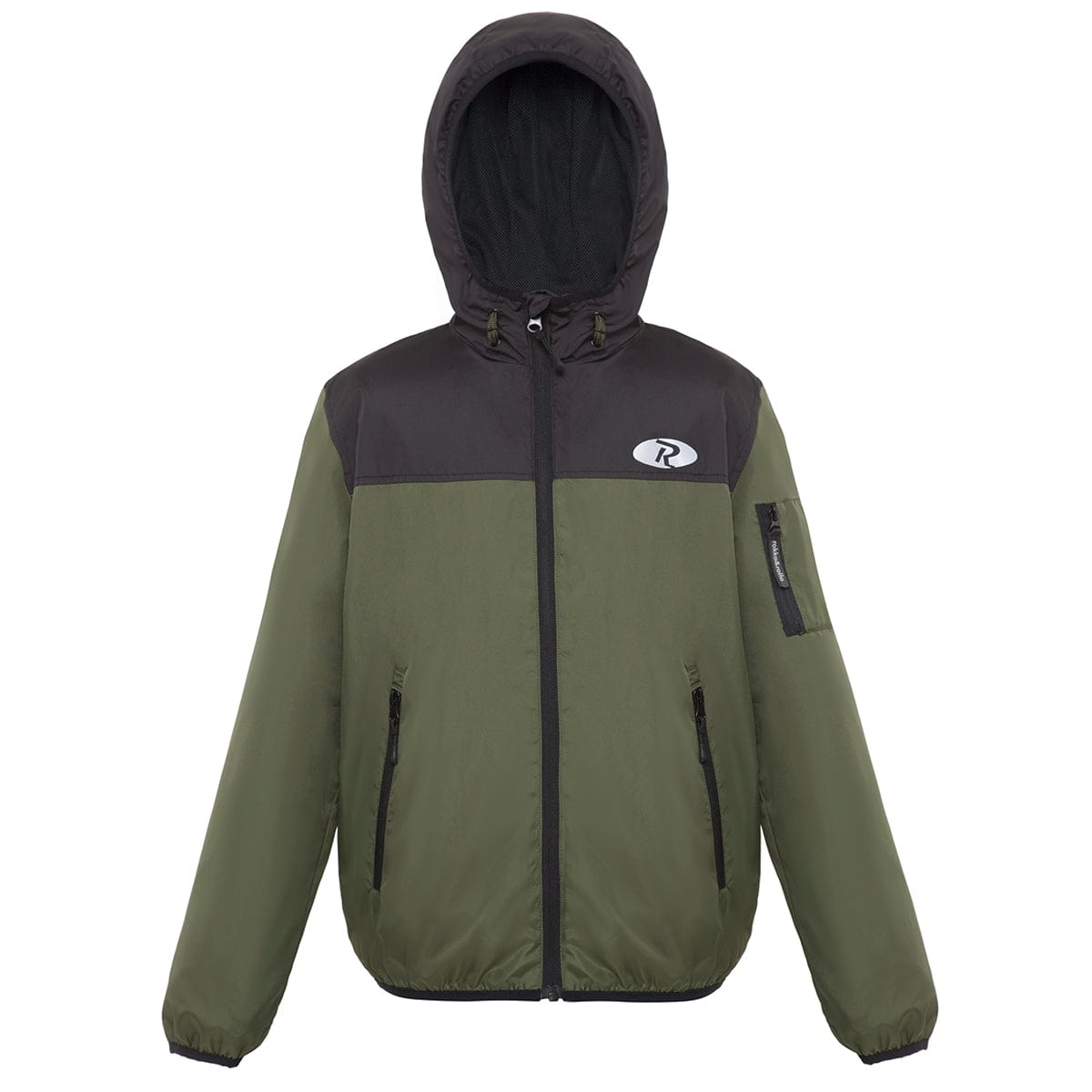 Boys' Lightweight Hooded Windbreaker Coats & Jackets S / Black Olive Rokka & Rolla