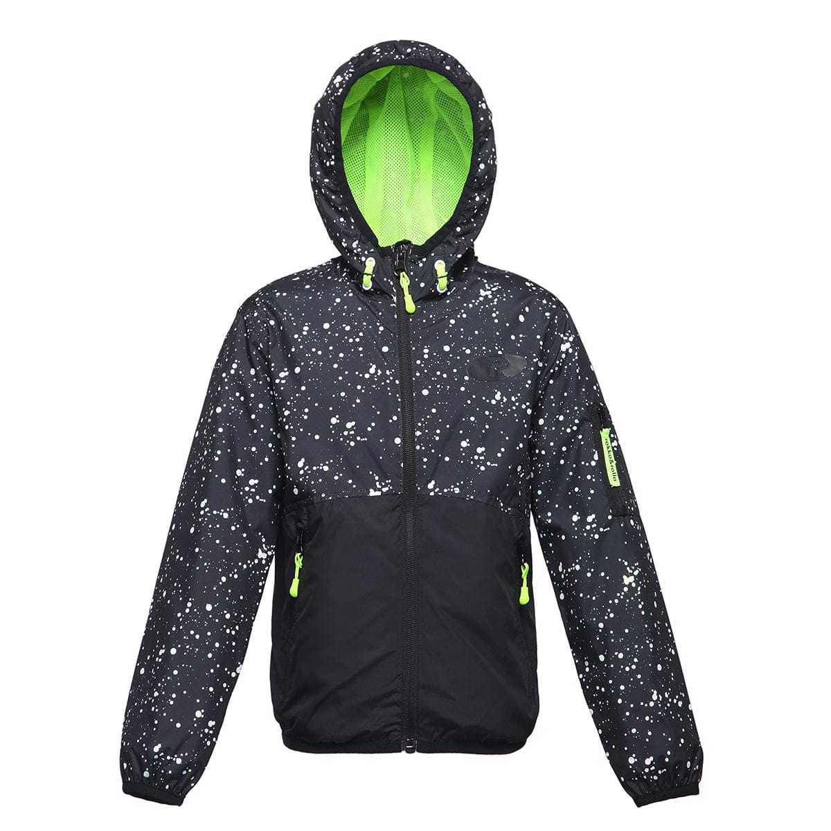 Boys' Lightweight Hooded Windbreaker Coats & Jackets XS / Black Space Colorblock Rokka & Rolla