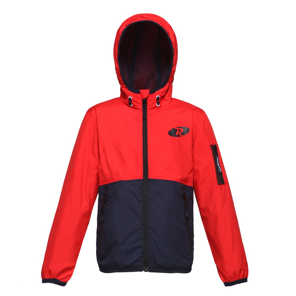 Boys' Lightweight Hooded Windbreaker Coats & Jackets XS / Red Navy Colorblock Rokka & Rolla