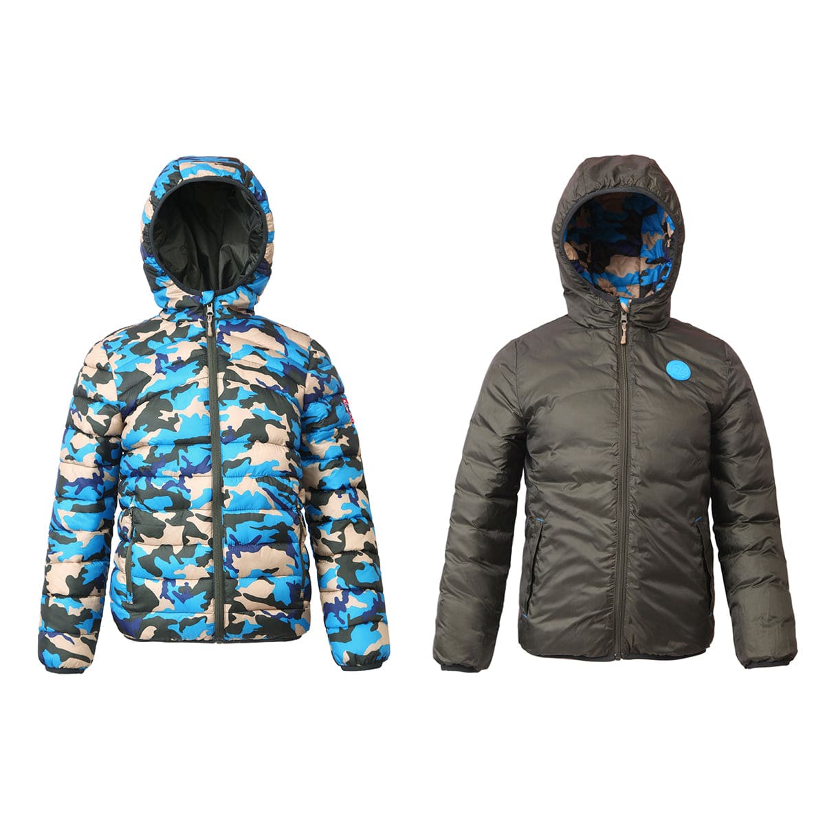 Boys' Reversible Lightweight Puffer Jacket XS (4-5) / Blue Camo Rokka & Rolla