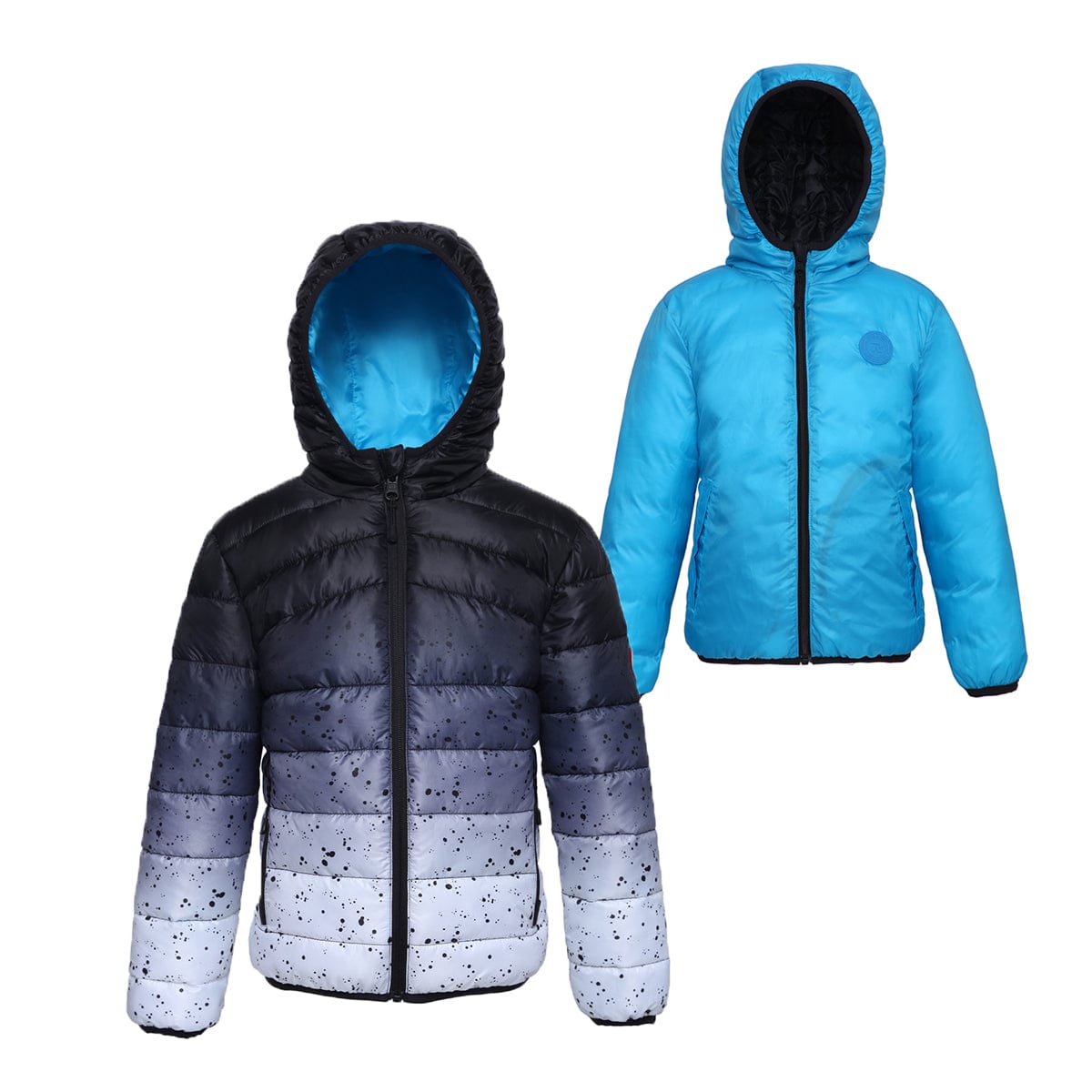 Boys' Reversible Lightweight Puffer Jacket XS (4-5) / Dark Grey Space/Hawaiian Ocean Rokka & Rolla