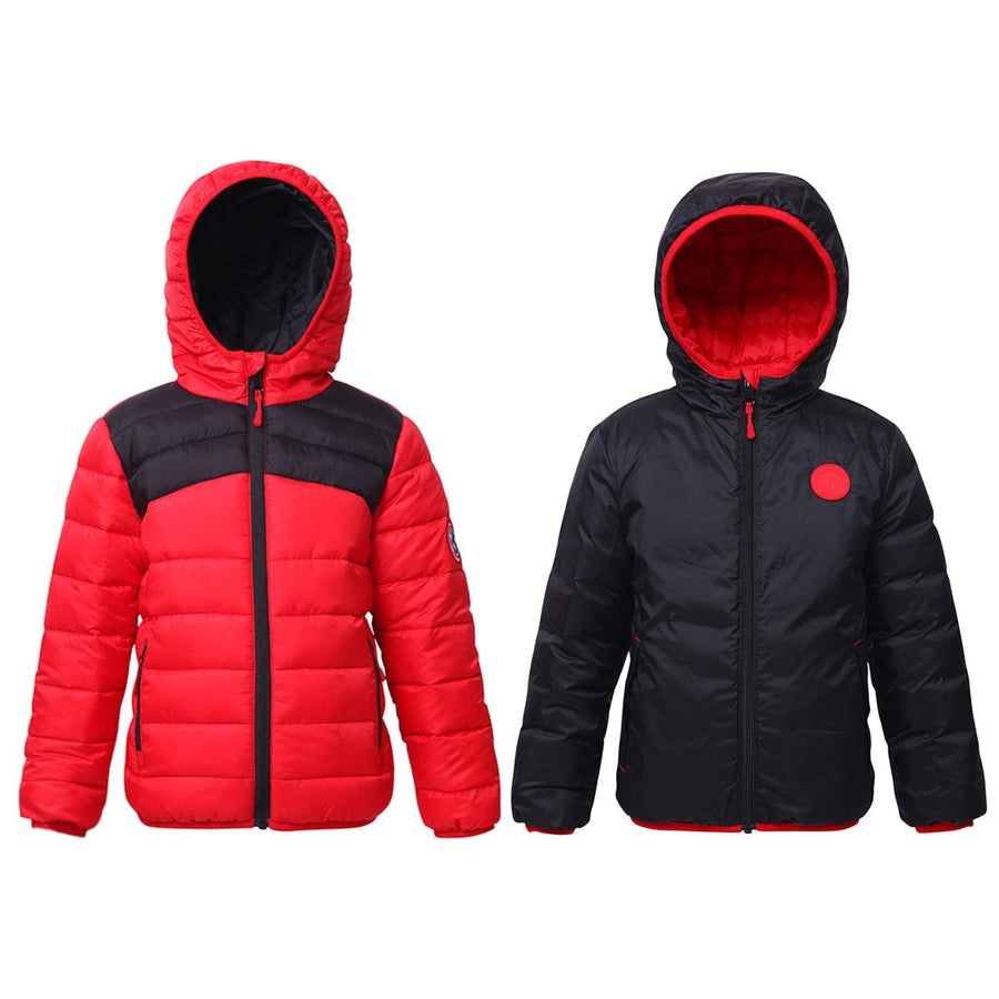 Boys' Reversible Lightweight Puffer Jacket XS (4-5) / Red/Very Black Rokka & Rolla
