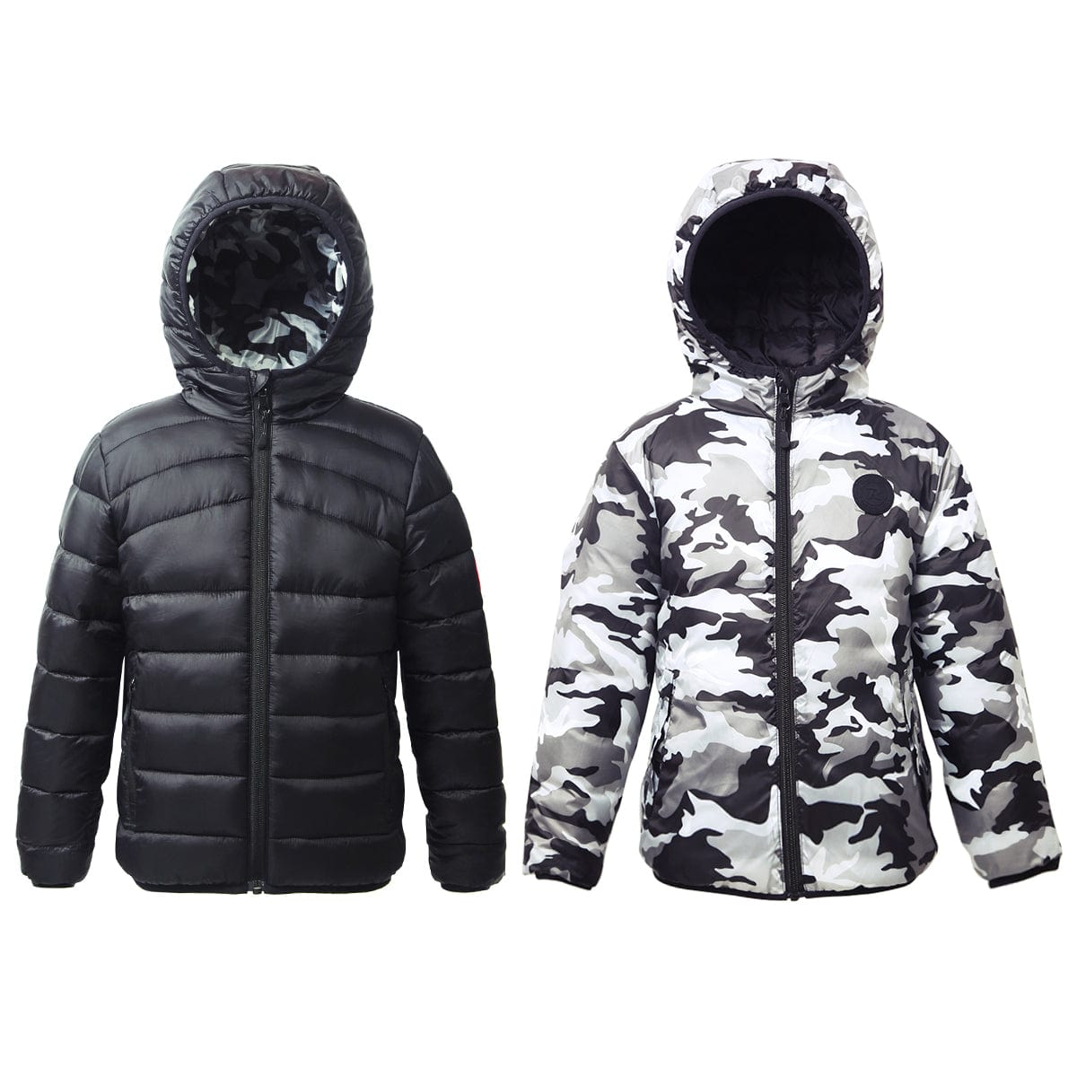 Boys' Reversible Lightweight Puffer Jacket XS (4-5) / Very Black Rokka & Rolla
