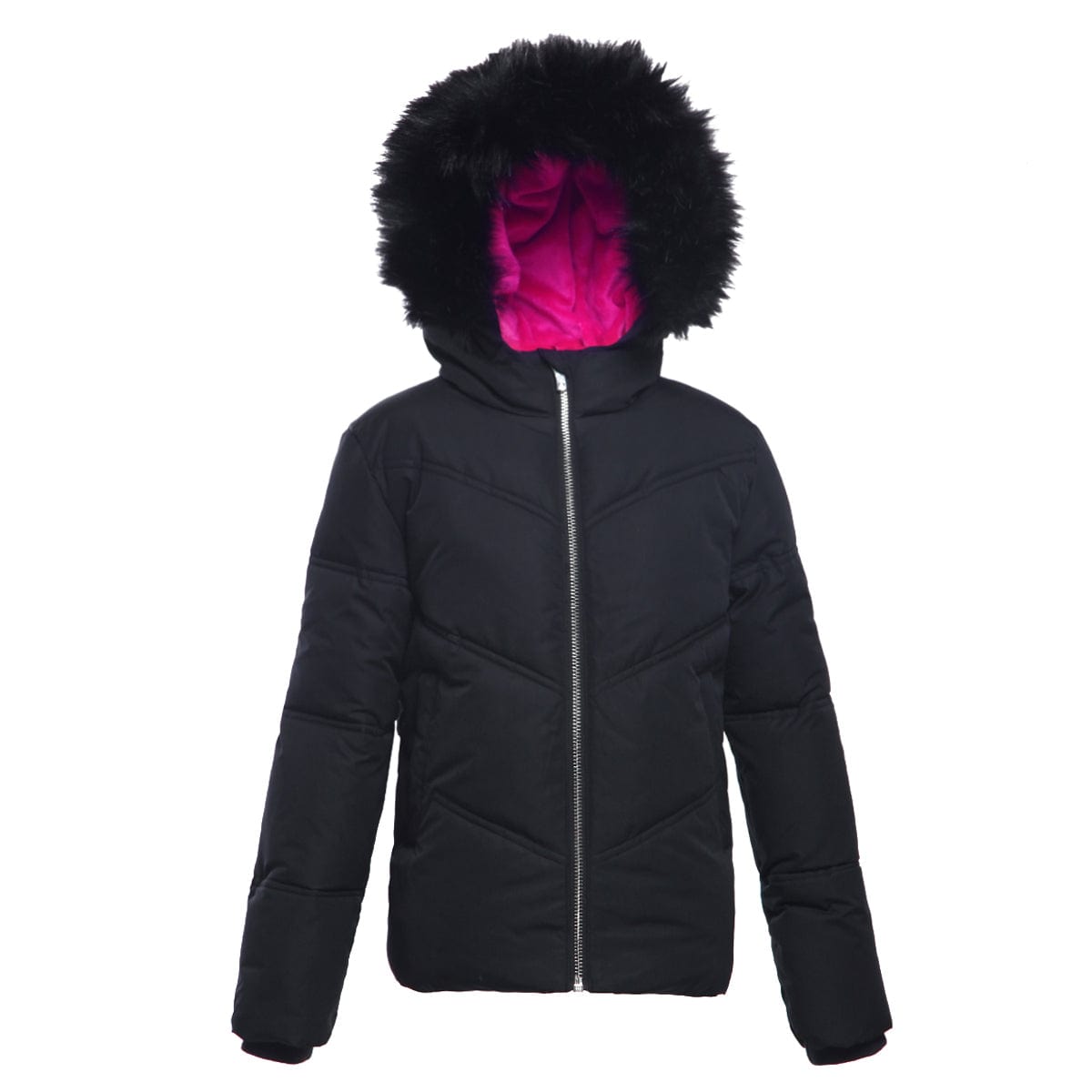 Girls' Heavyweight Puffer Jacket Bubble Coat XS (4-5) / Very Black Rokka & Rolla
