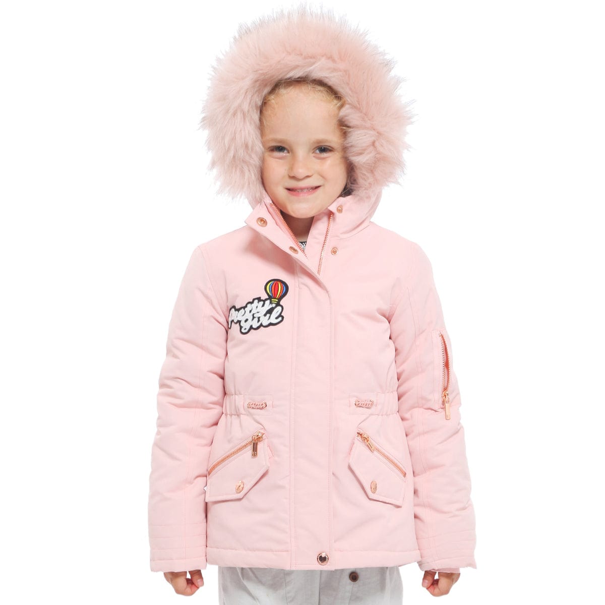 Girls' Parka Jacket with Faux Fur Hood Rokka & Rolla