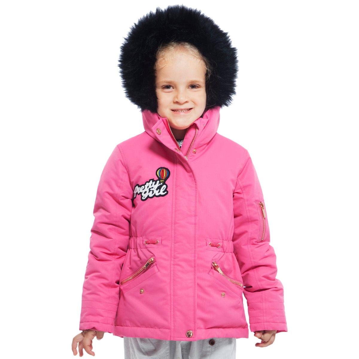 Girls' Parka Jacket with Faux Fur Hood Rokka & Rolla