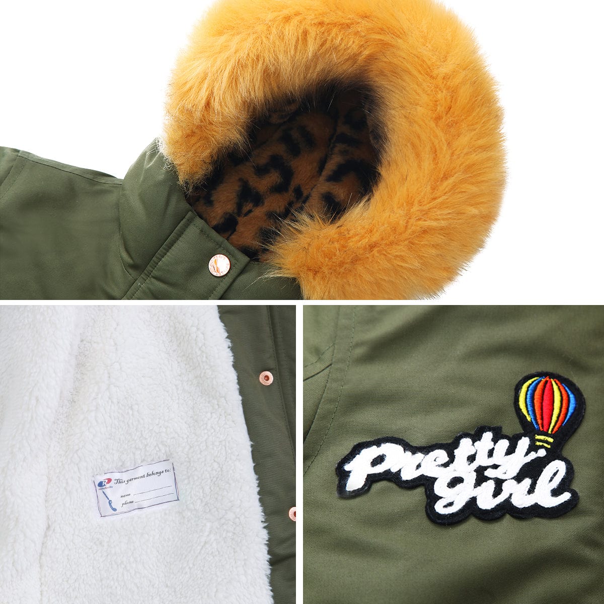 Girls' Parka Jacket with Faux Fur Hood Rokka & Rolla