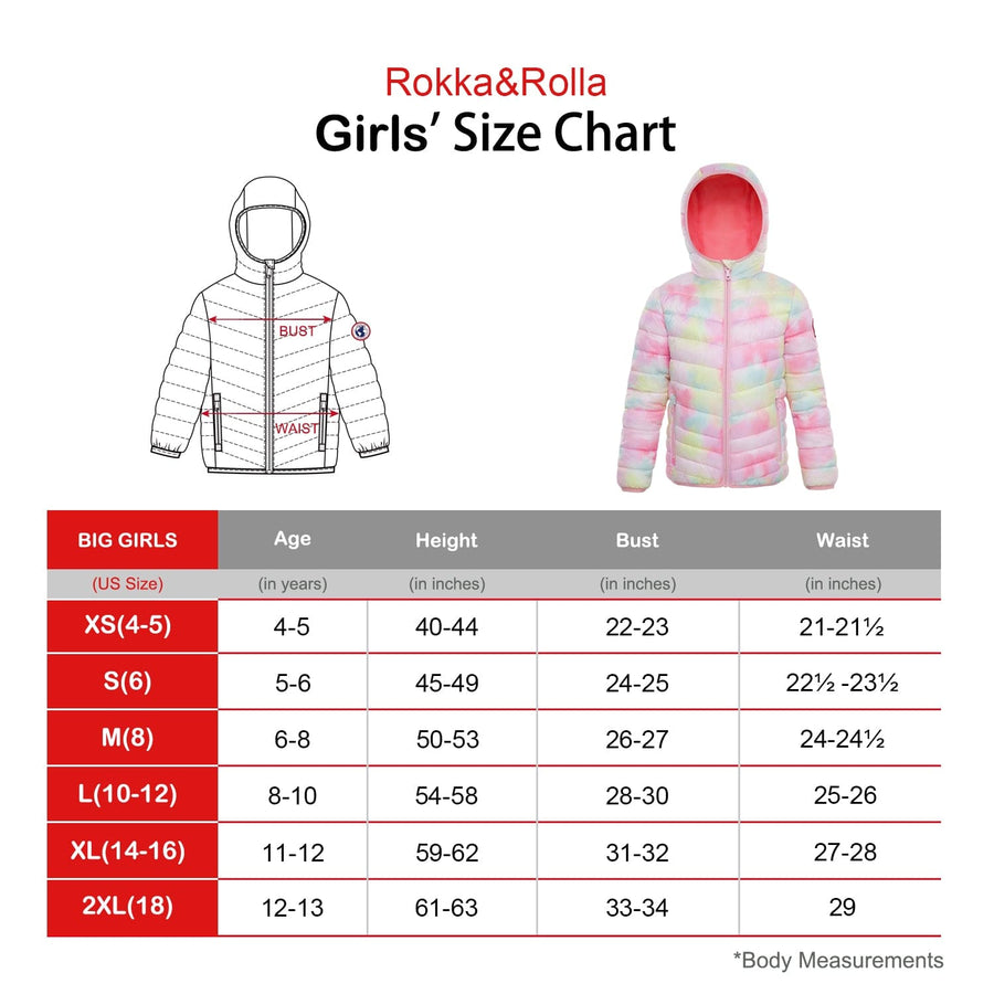 Girls' Reversible Lightweight Puffer Jacket Coats & Jackets Rokka & Rolla