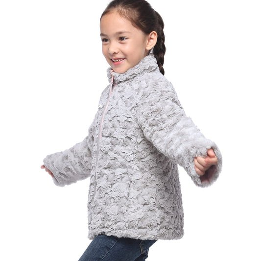 Girls' Reversible Sherpa Fleece Puffer Jacket Rokka & Rolla