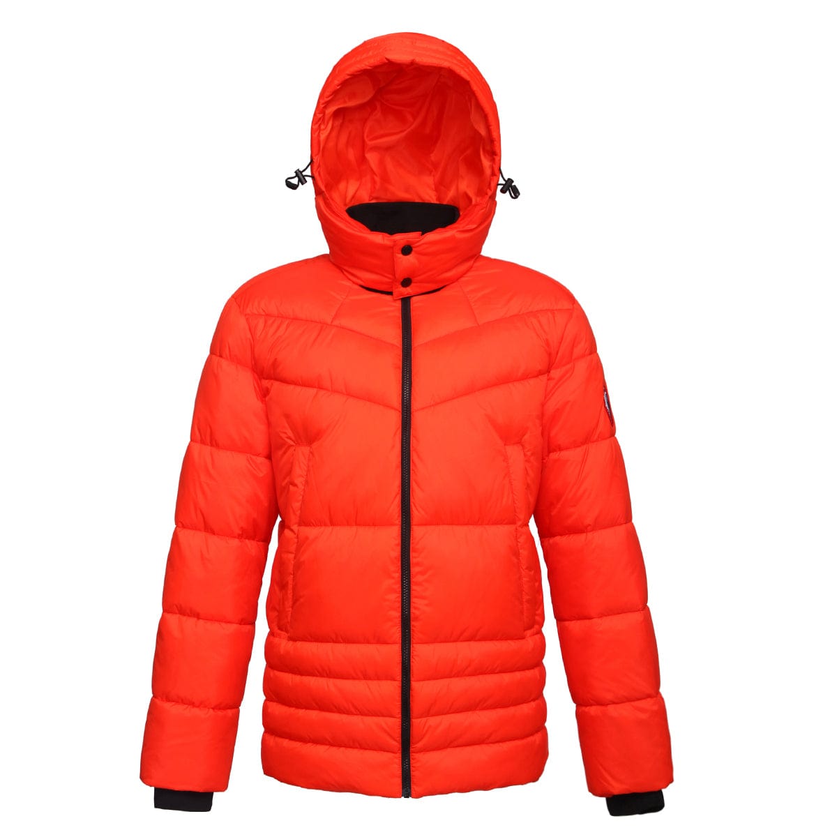 Red bubble coat online with hood