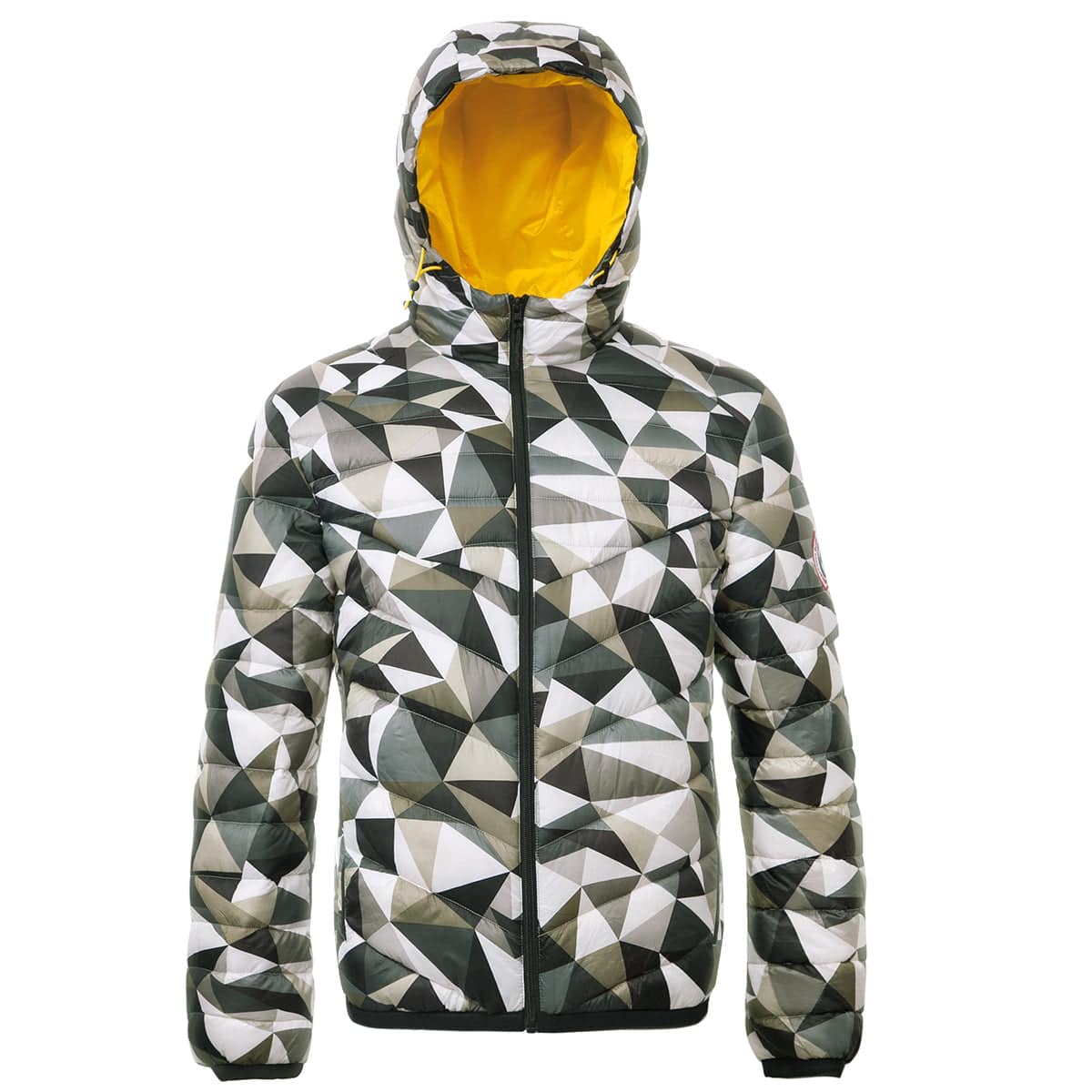 Men's Lightweight Padded Puffer Jacket S / Green Geometry Rokka & Rolla