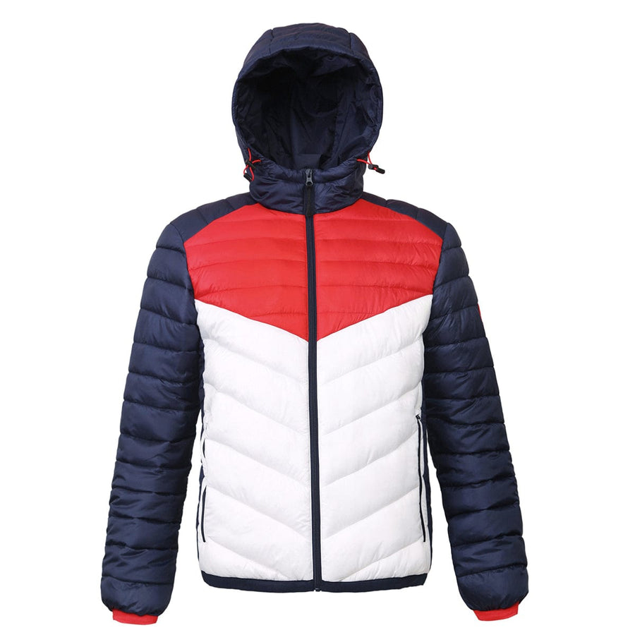 Men's Lightweight Padded Puffer Jacket S / Night Sky/Bright White/High Risk Red Rokka & Rolla