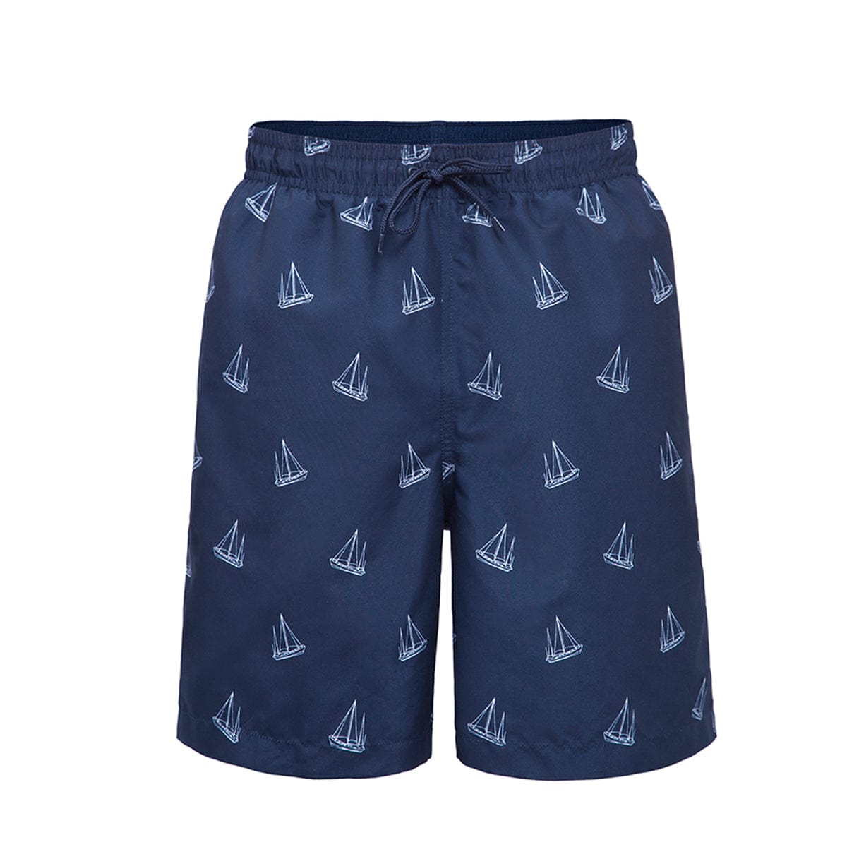 Men's Quick Dry Mesh Lined Swim Trunks S / Navy Sailboat Rokka & Rolla
