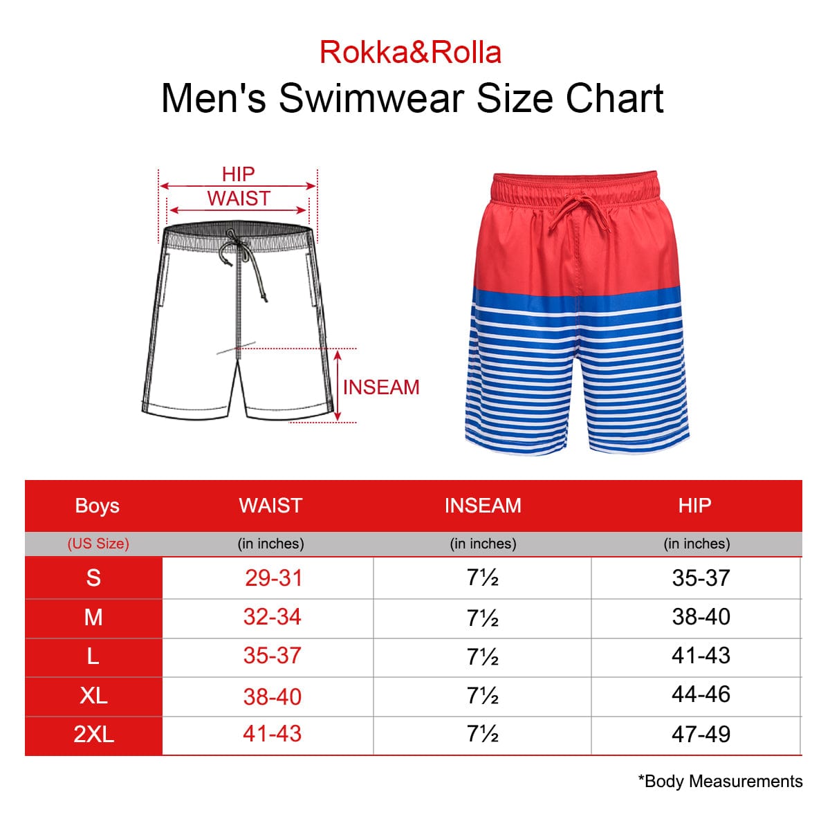 Men's Quick Dry Mesh Lined Swim Trunks Swimwear Rokka & Rolla