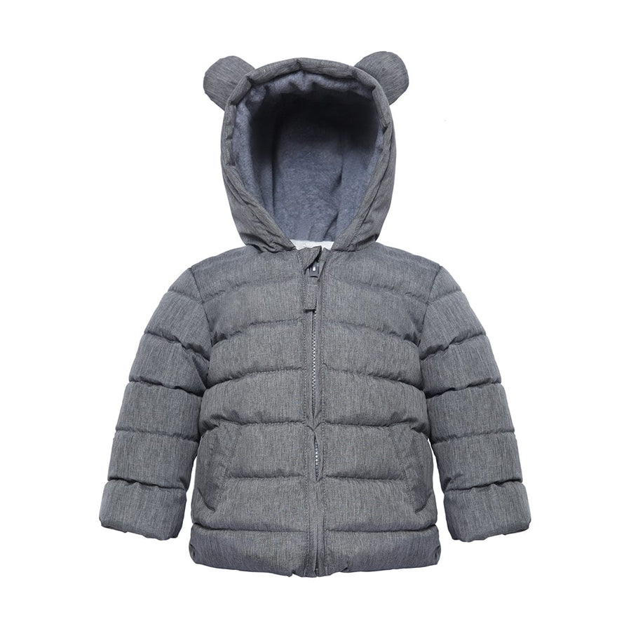 Toddler Boys' Fleece Hooded Puffer Jacket Baby & Toddler Outerwear 6-9M / Gray Textured Rokka & Rolla