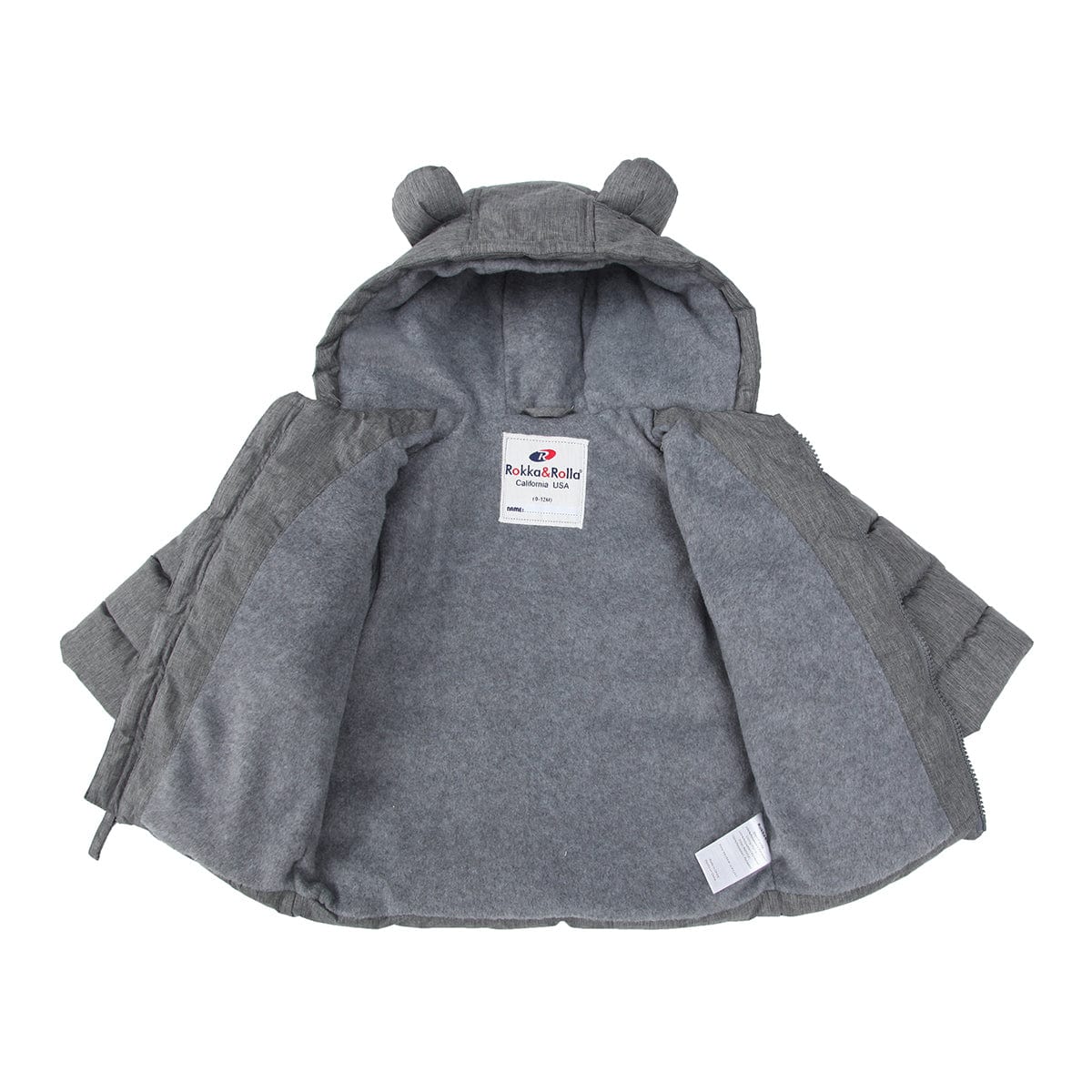 Toddler Boys' Fleece Hooded Puffer Jacket Baby & Toddler Outerwear Rokka & Rolla