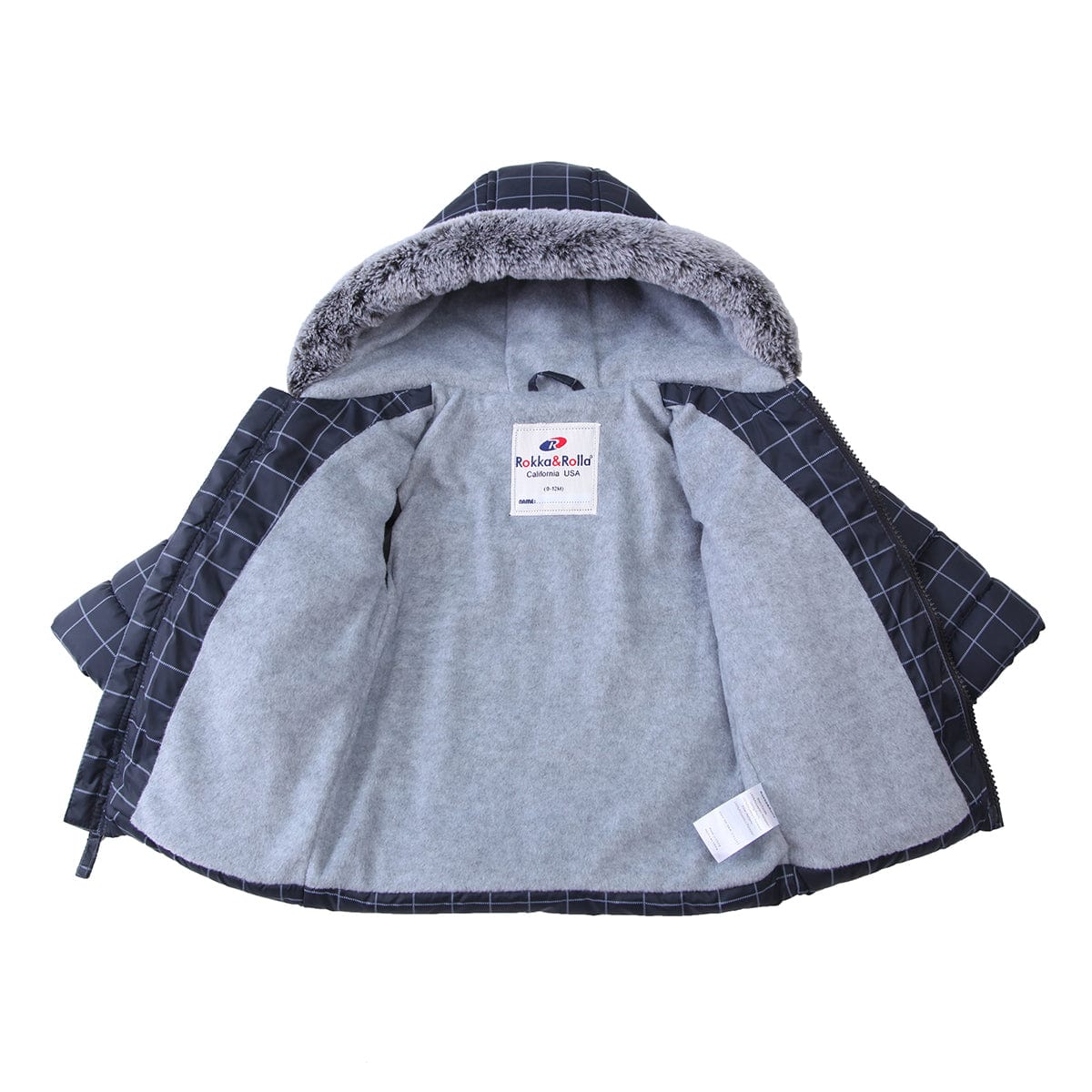 Toddler Boys' Fleece Hooded Puffer Jacket Baby & Toddler Outerwear Rokka & Rolla