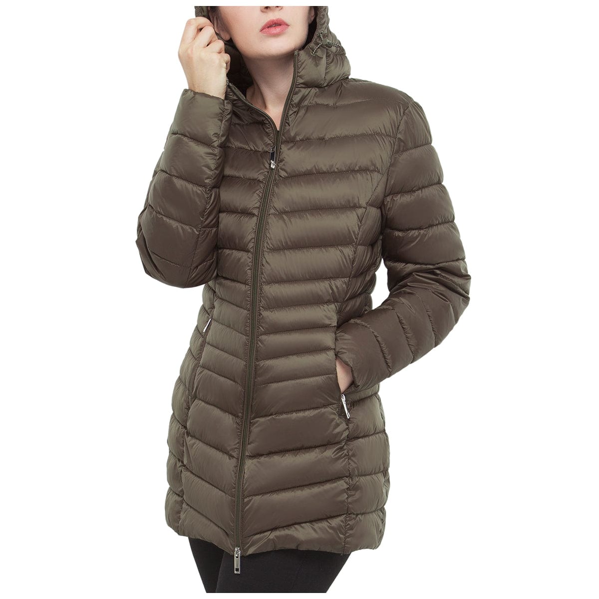 Women's Ultra Light Packable Long Puffer Jacket Rokka & Rolla
