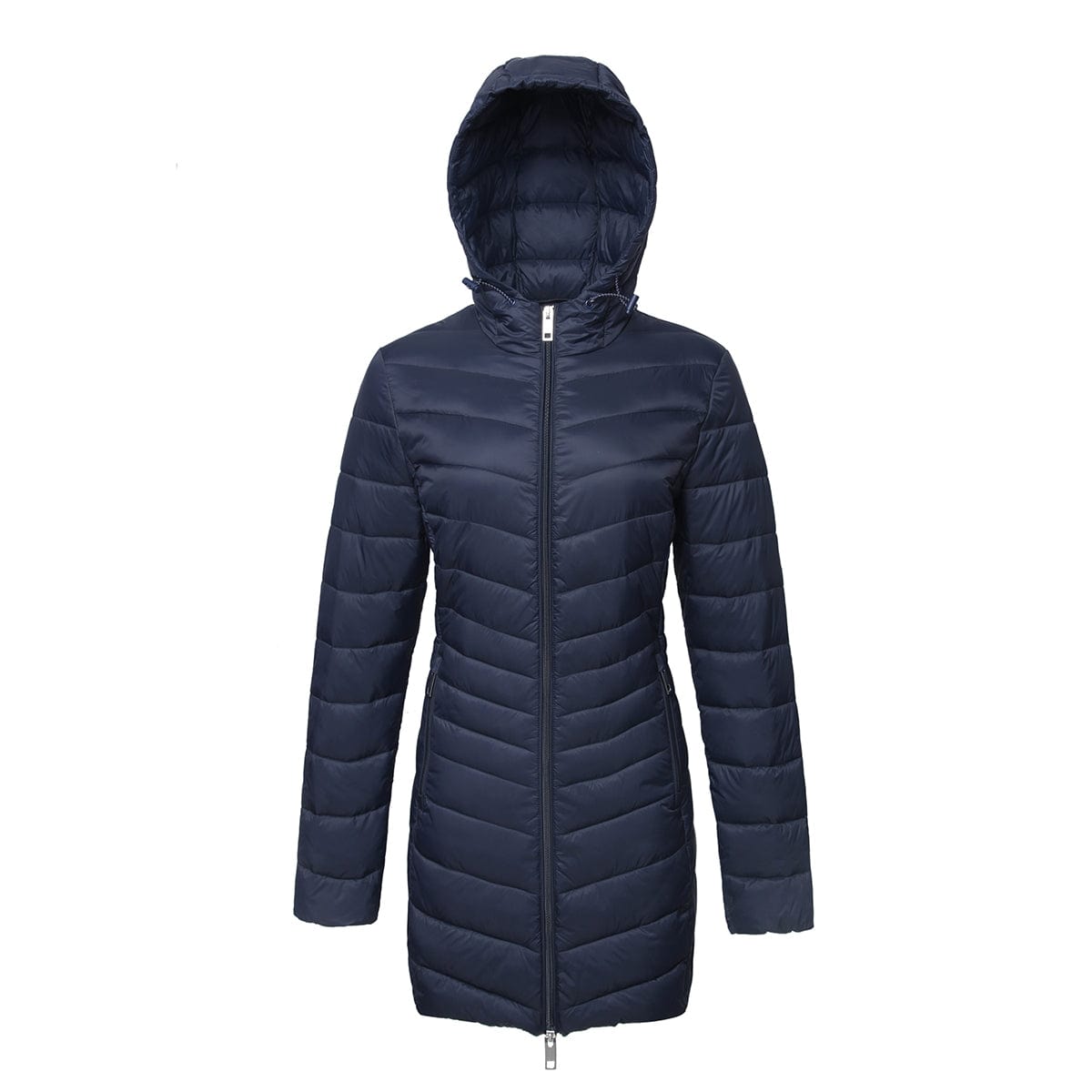 Women's Ultra Light Packable Long Puffer Jacket S (4-6) / Dark Navy Rokka & Rolla