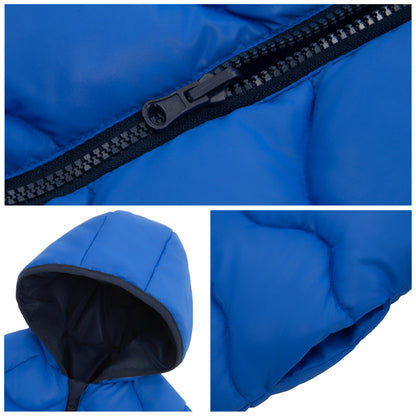 Toddler Boys' Reversible Lightweight Hooded Puffer Jacket - Blue/Navy