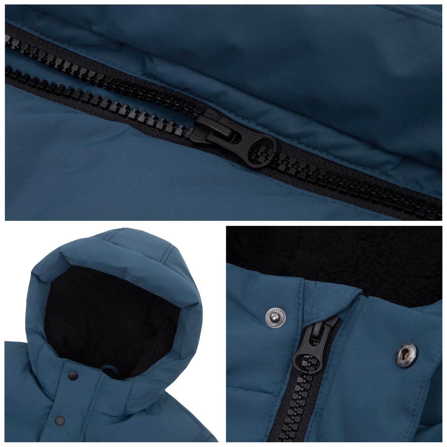 Rokka&Rolla Boys Long Seamless Puffer Jacket Fleece Lining Winter Coat - Grey