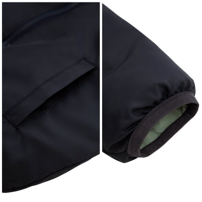 Toddler Boys' Reversible Lightweight Hooded Puffer Jacket - Green/Black