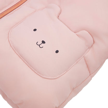 Rokka&Rolla Baby Girls Puffer Jacket Fleece Lined Bear Ears Puffer Jacket - Pink
