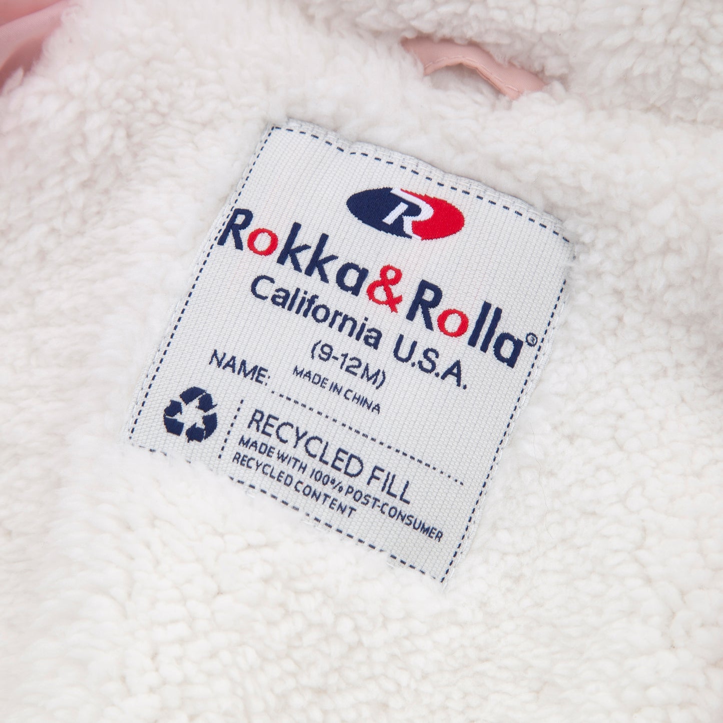 Rokka&Rolla Baby Girls Puffer Jacket Fleece Lined Bear Ears Puffer Jacket - Pink