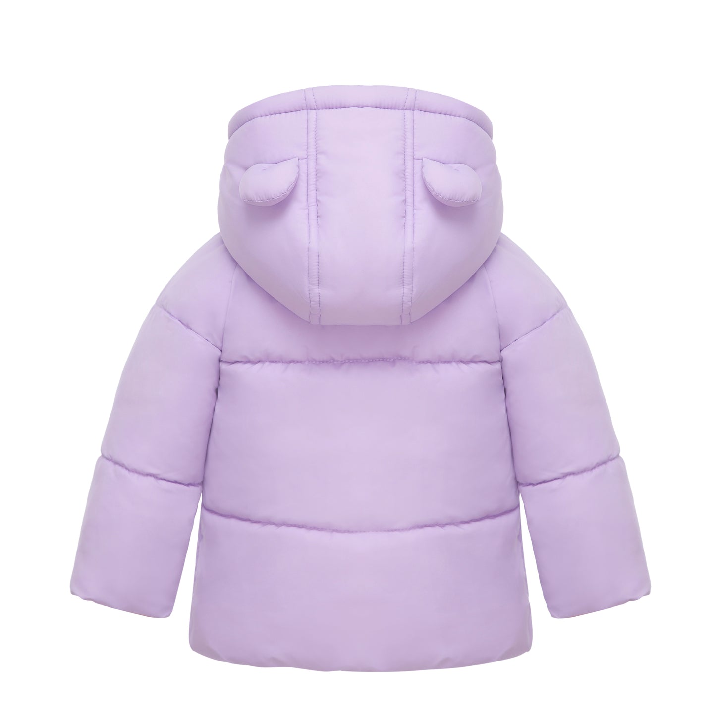 Rokka&Rolla Baby Girls Puffer Jacket Fleece Lined Bear Ears Puffer Jacket - Lilac