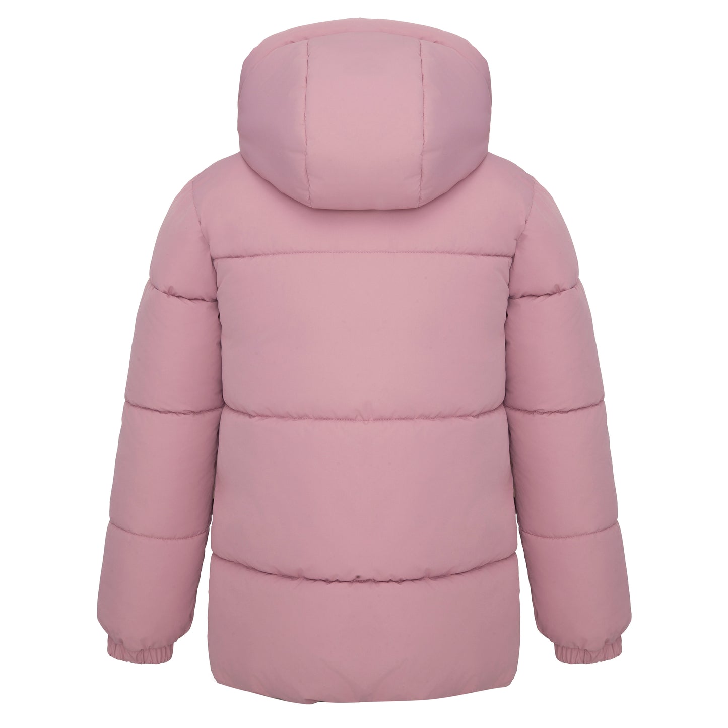 Rokka&Rolla Girls' Long Puffer Jacket with Soft Mini Fur Lined Hood - Pink